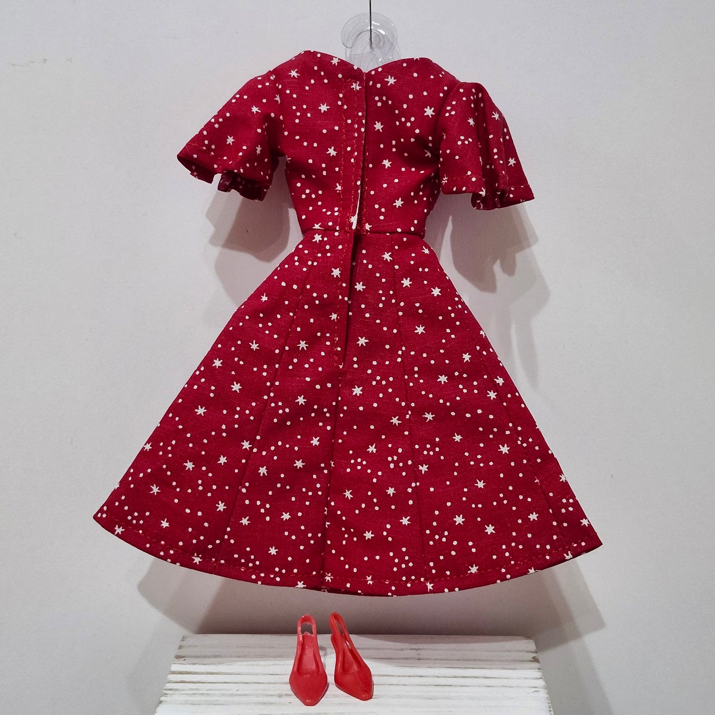 Stars on Red Dress for 11 1/2" female fashion dolls