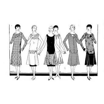 HCC #15 PDF Pattern for 11 1/2" female fashion doll, 1920's French fashion magazine inspired dress