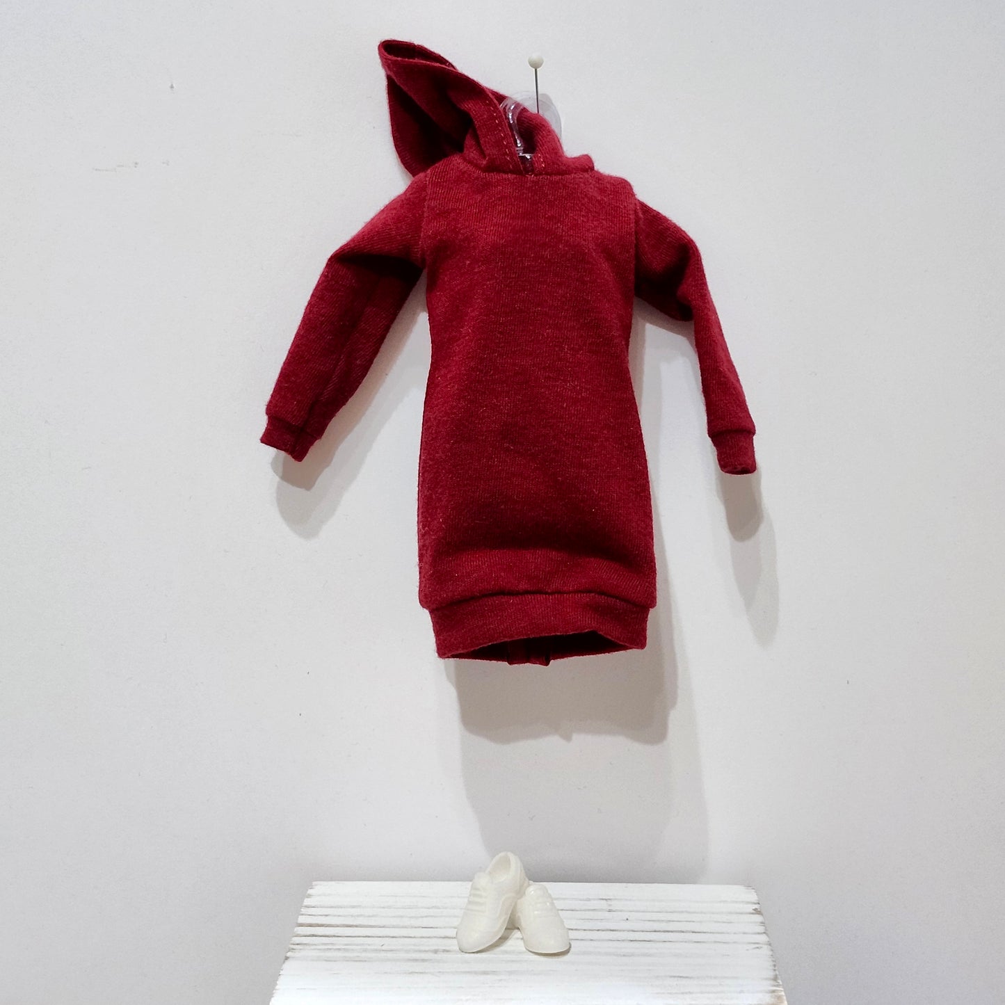 Red Hoodie Dress for 11 1/2" fashion dolls