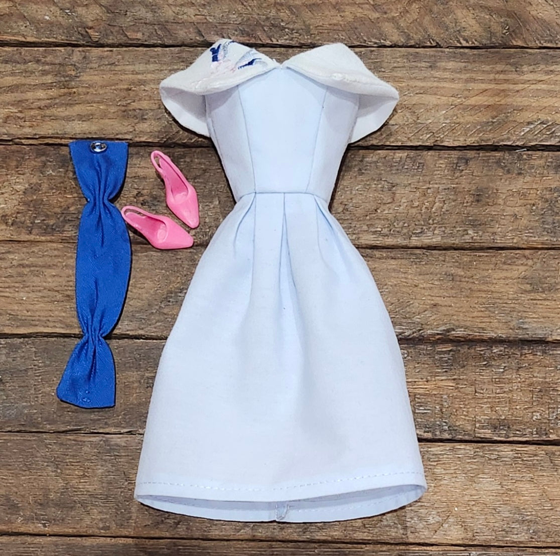 Blue Collared Dress for 11 1/2" fashion dolls