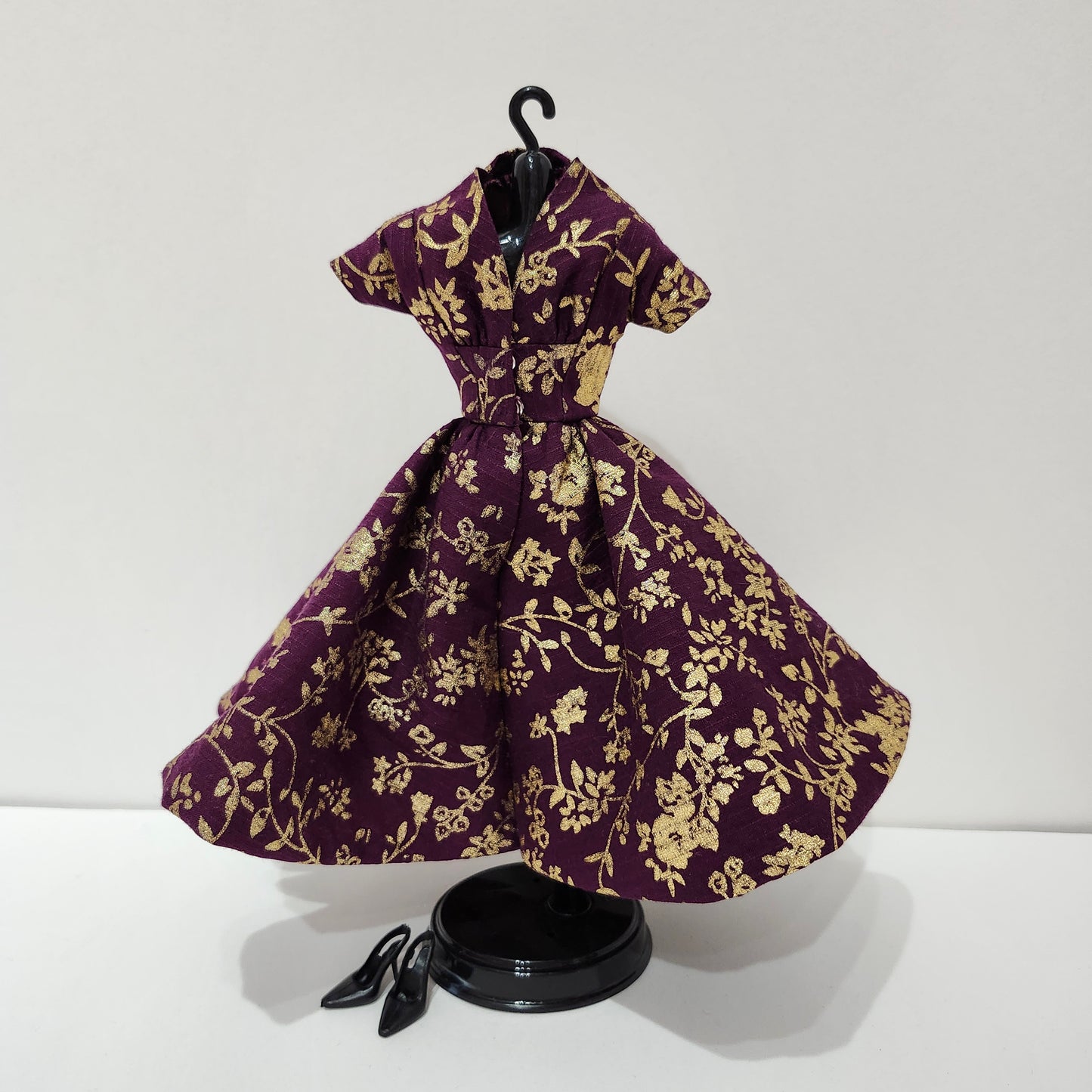 Purple and Gold Party Dress for 11 1/2" fashion dolls