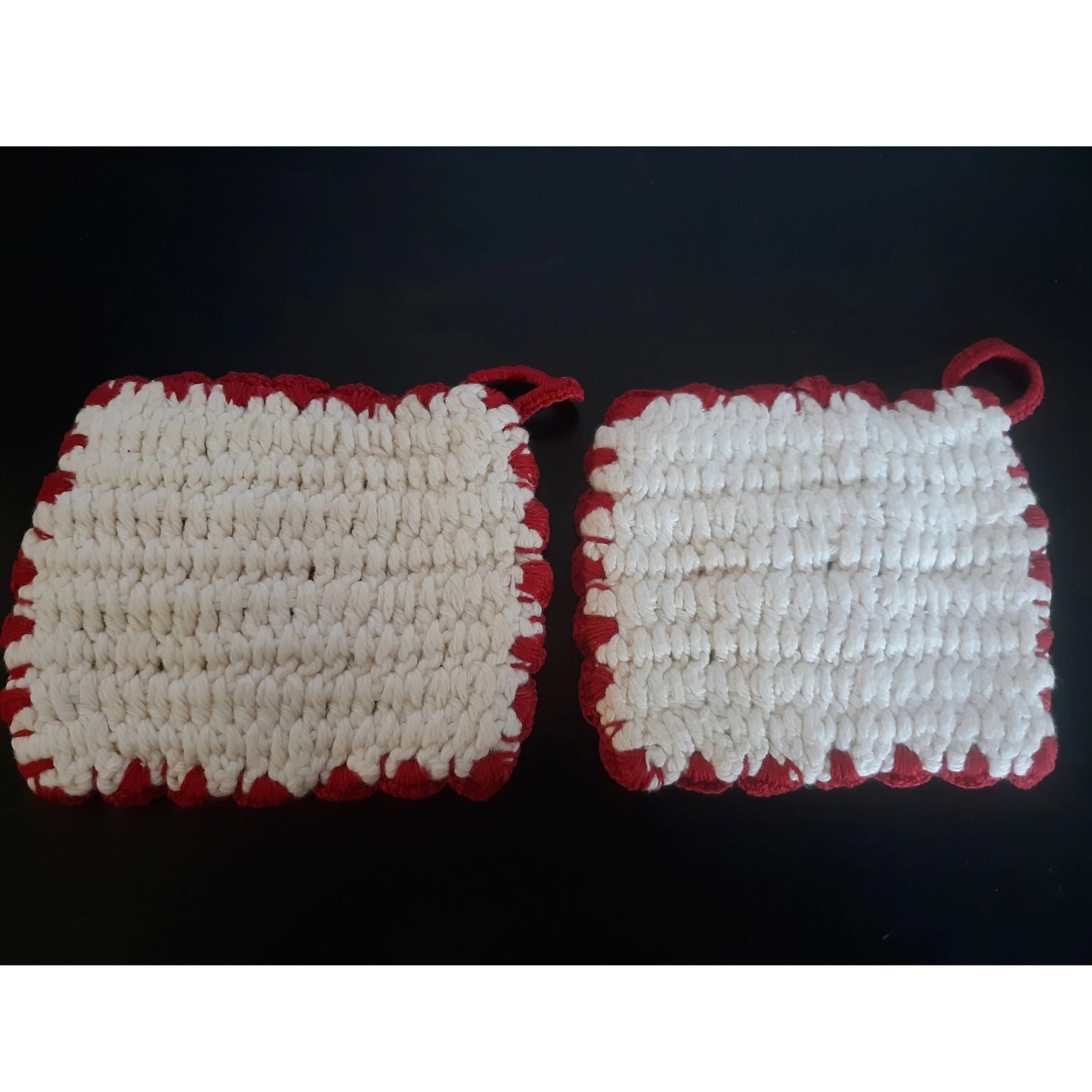 Red Rose Vintage Crochet Pot Holders