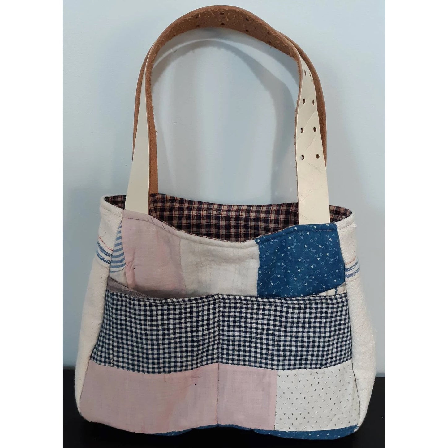 Resurrected Tote Style Handbag from Vintage Quilt and Feedsack