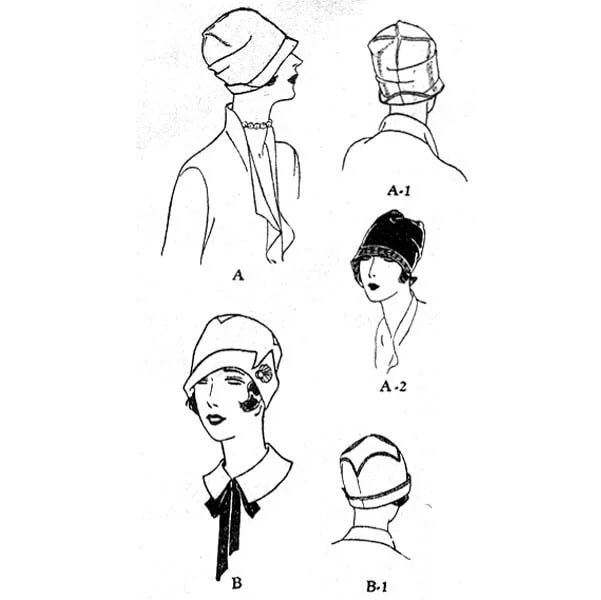 HCC #41 PDF Pattern for 11 1/2" female fashion doll, 1920's style hat in two styles *hat pattern only*