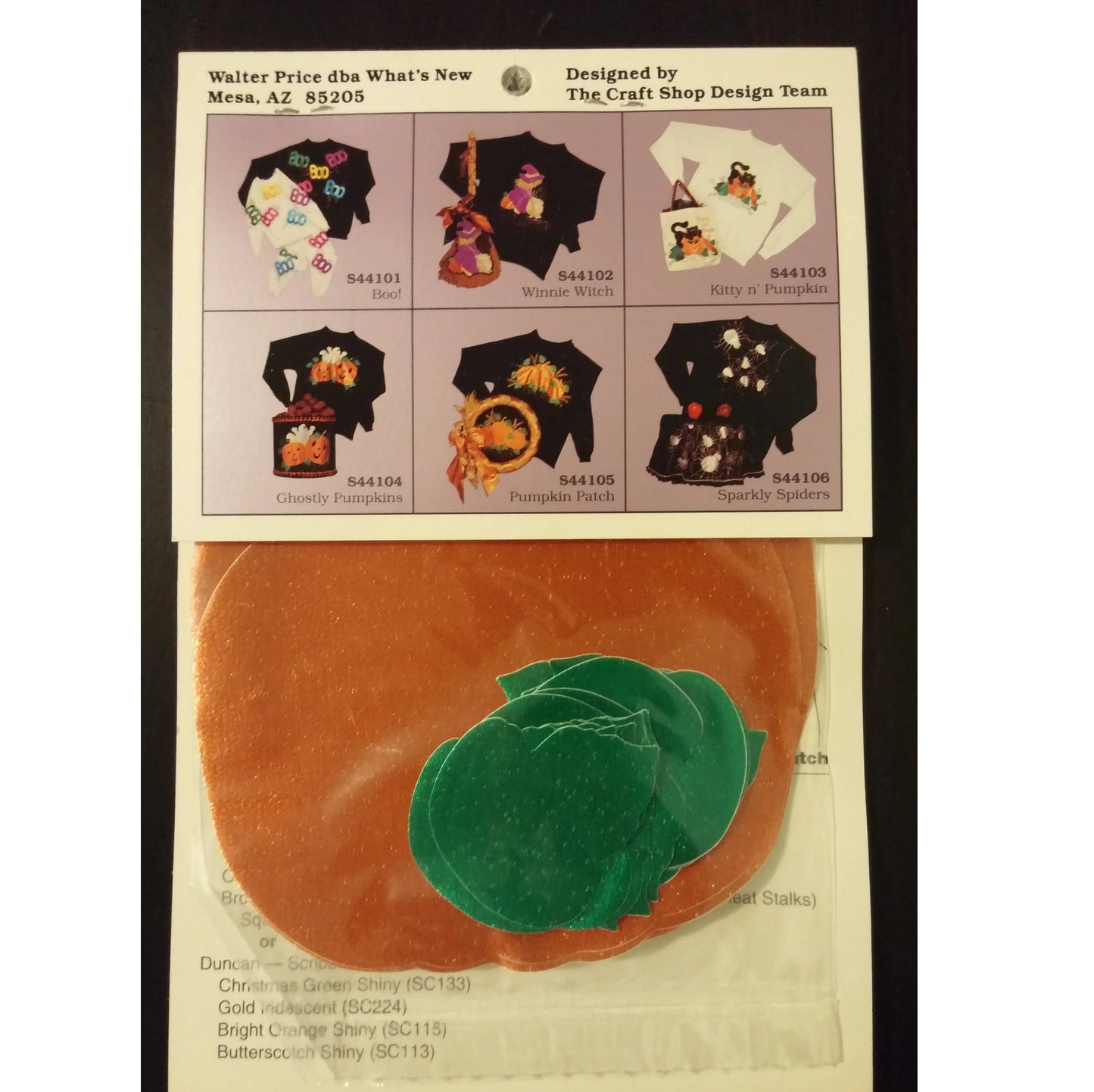 Halloween Glitzy Shirts Iron On Applique S44105 Pumpkin Patch
