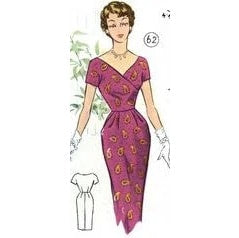 HCC #3 PDF Pattern for 11 1/2" female fashion doll, fitted dress with crossover front bodice