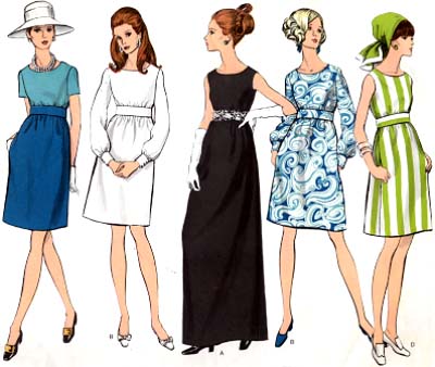HCC #46 PDF Pattern for 11 1/2" female fashion doll, simple dress with inset waist