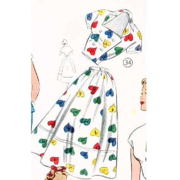 HCC #53 PDF Pattern for 11 1/2" female fashion doll, 2 piece dress