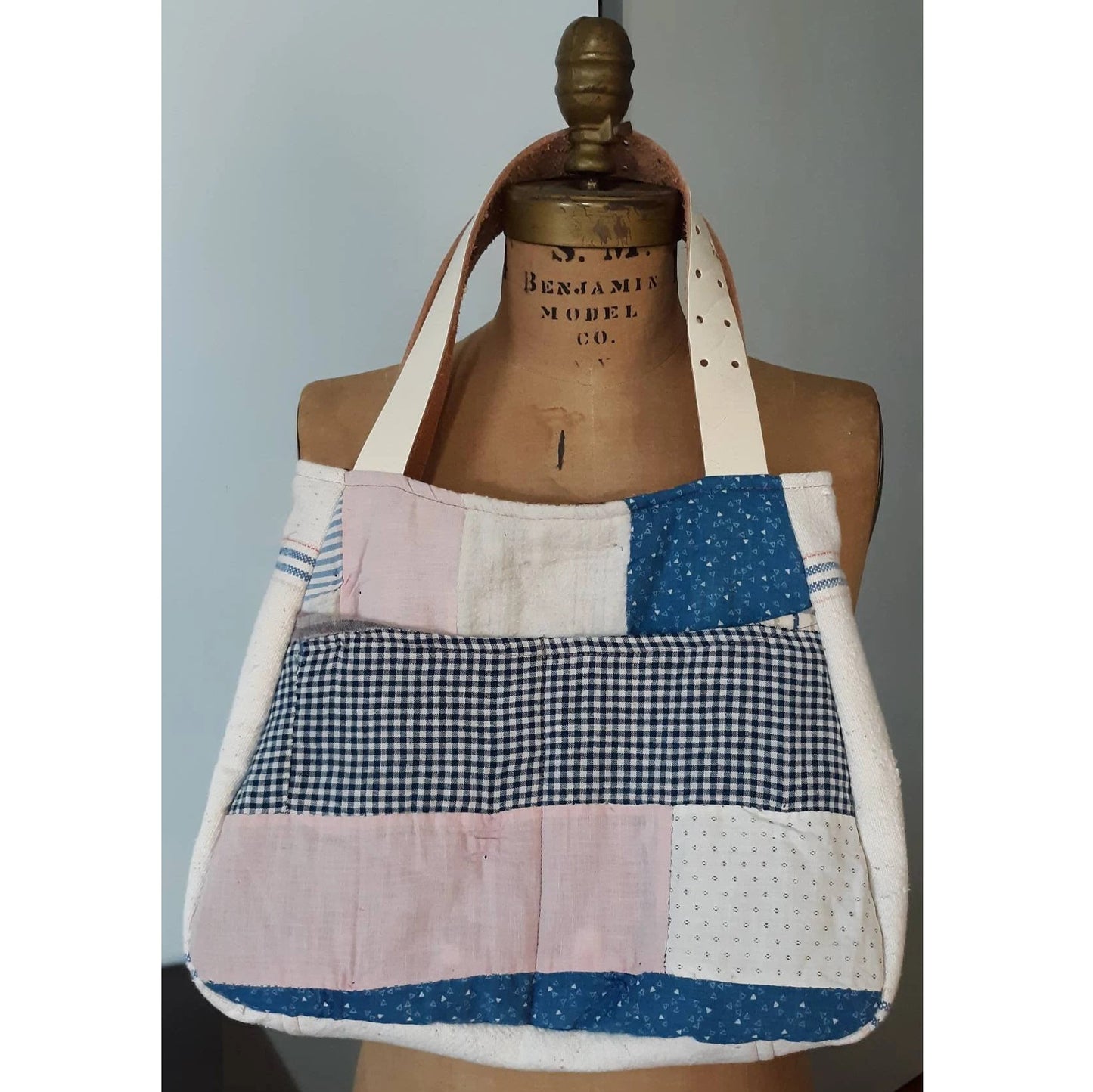 Resurrected Tote Style Handbag from Vintage Quilt and Feedsack