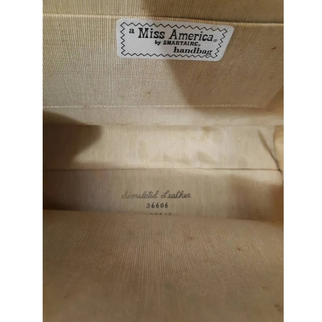 Vintage Cream and Gold Miss America by Smartaire Handbag