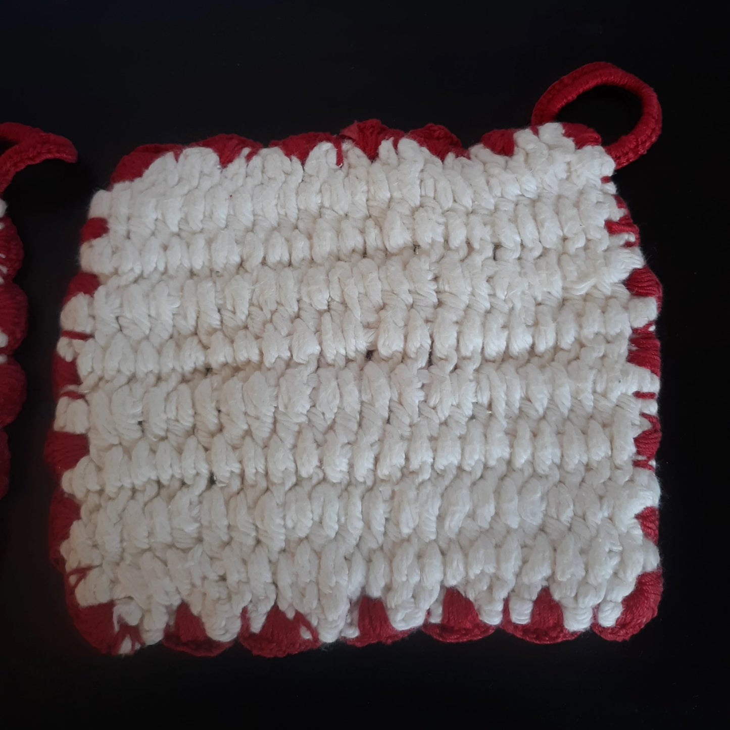 Red Rose Vintage Crochet Pot Holders