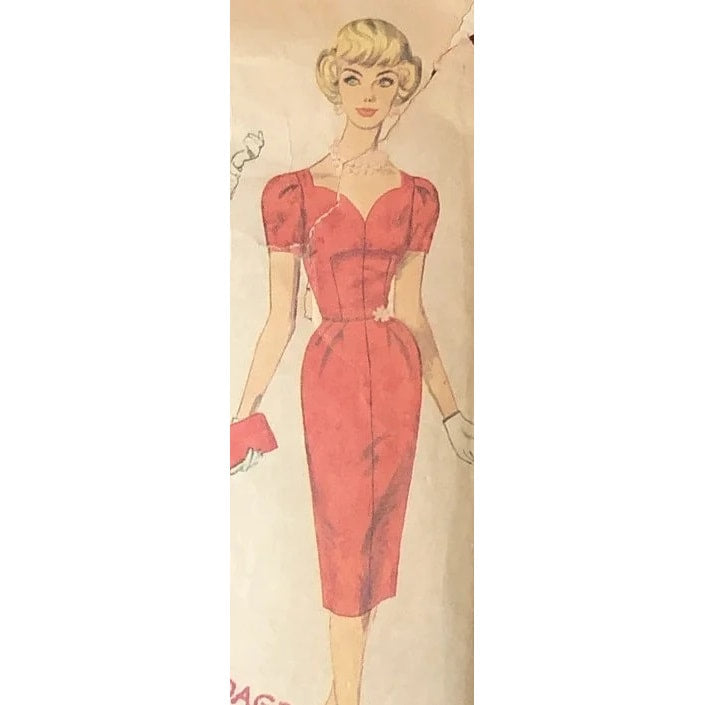HCC #18 PDF Pattern for 11 1/2" female fashion doll, fitted dress with sweetheart neck and pleating details