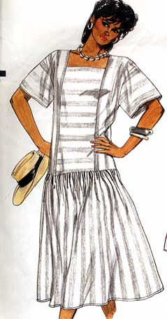 HCC #68 PDF Pattern for 11 1/2" female fashion doll, casual drop waist dress