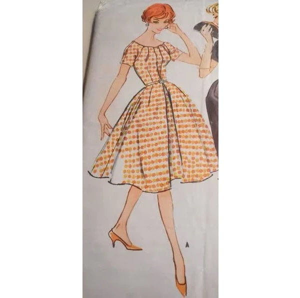 HCC #39 PDF Pattern for 11 1/2" female fashion doll, Pleat Detail Dress with Front Insets