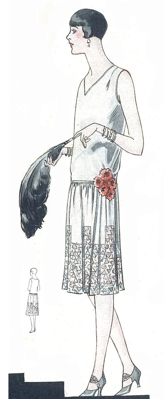HCC #70 PDF Pattern for 11 1/2" fashion doll, 1920's lace flapper dress