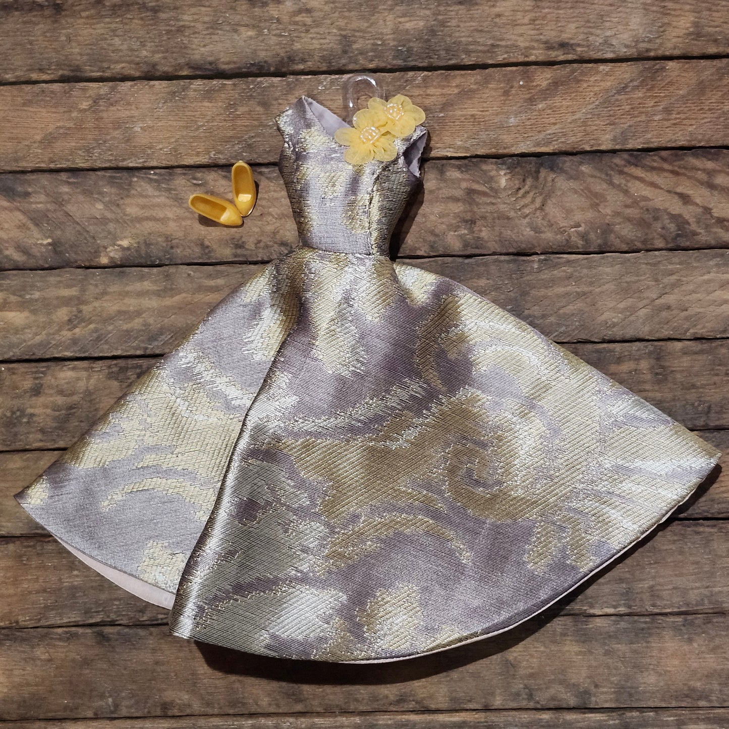 Purple and Gold Gown for 11 1/2" female fashion dolls