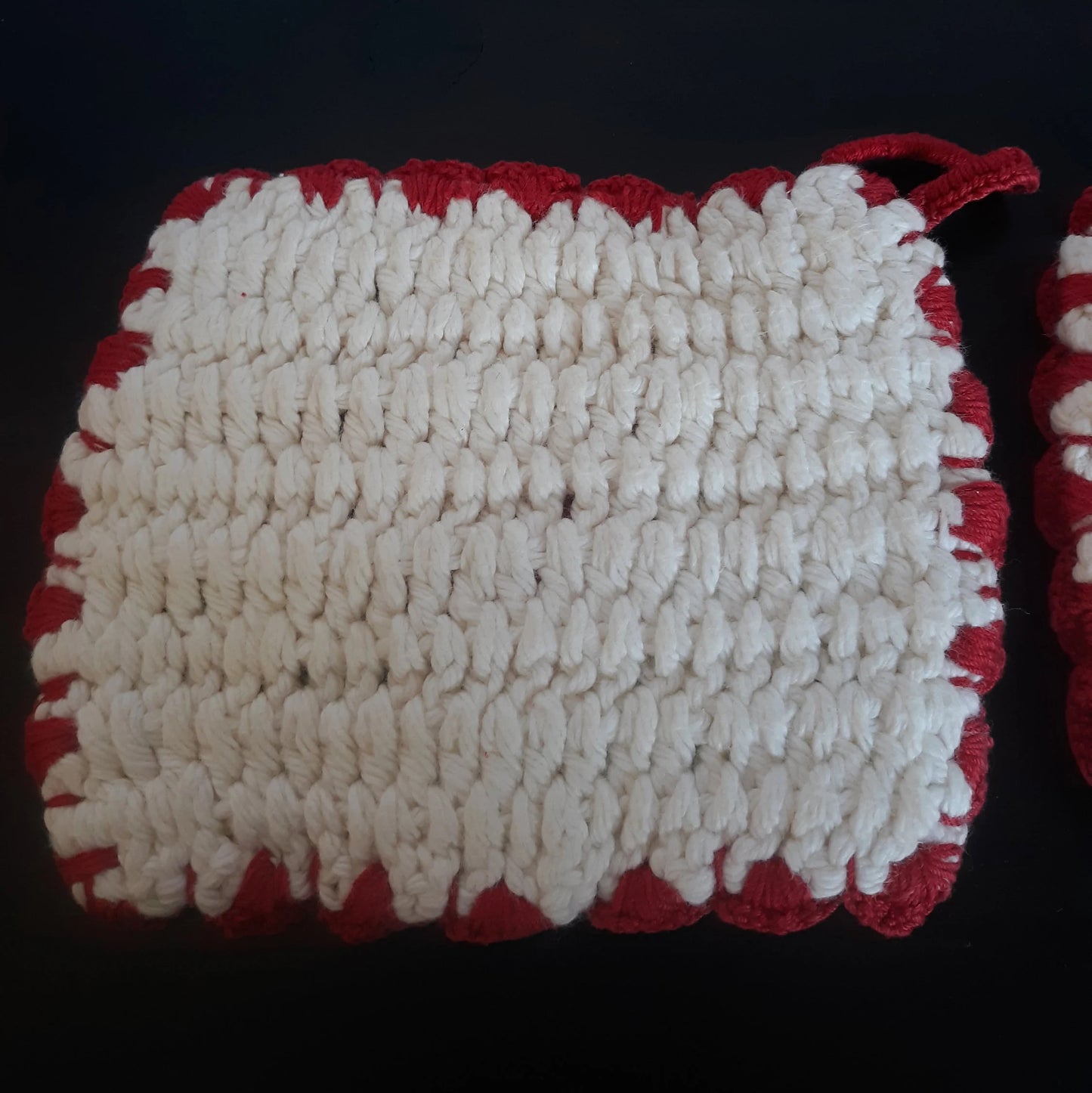 Red Rose Vintage Crochet Pot Holders