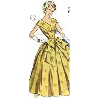 HCC #22 PDF Pattern for 11 1/2" female fashion doll, Formal Gown with Large Skirt Bow