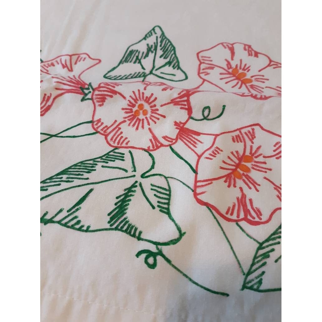 Morning Glories Painted Vintage Pillowcases