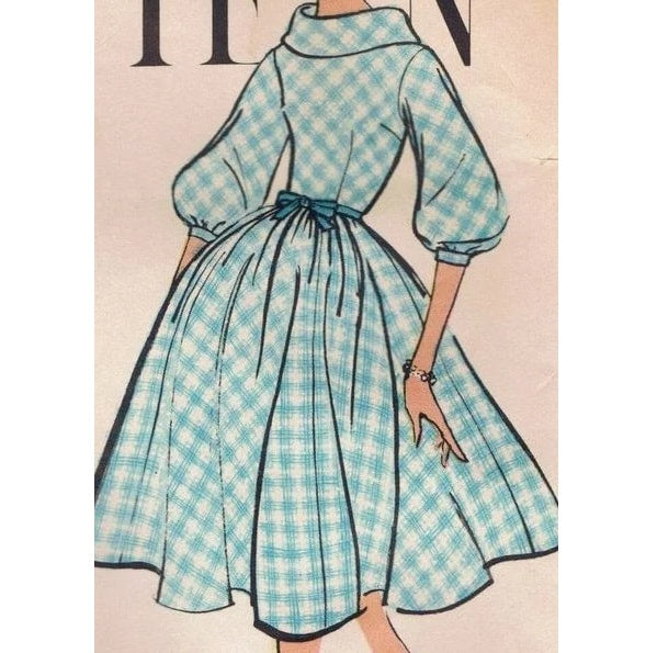 HCC #11 PDF Pattern for 11 1/2" female fashion doll, rolled collar dress