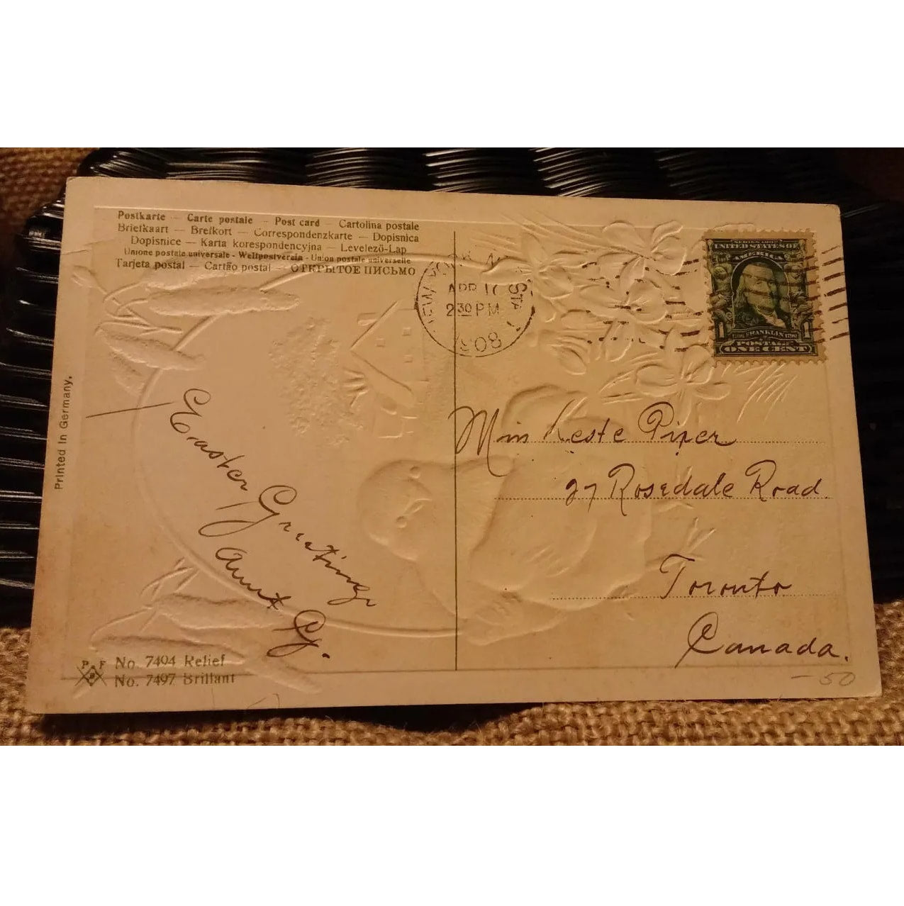 Vintage Easter Postcard dated 1908