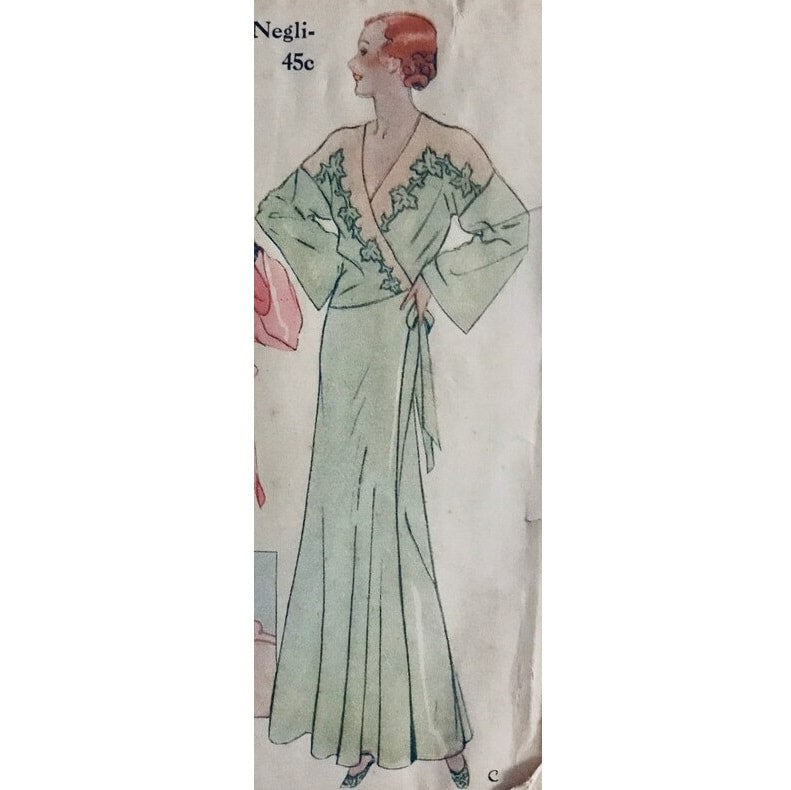 HCC #57 PDF Pattern for 11 1/2" female fashion doll, robe with illusion shoulders