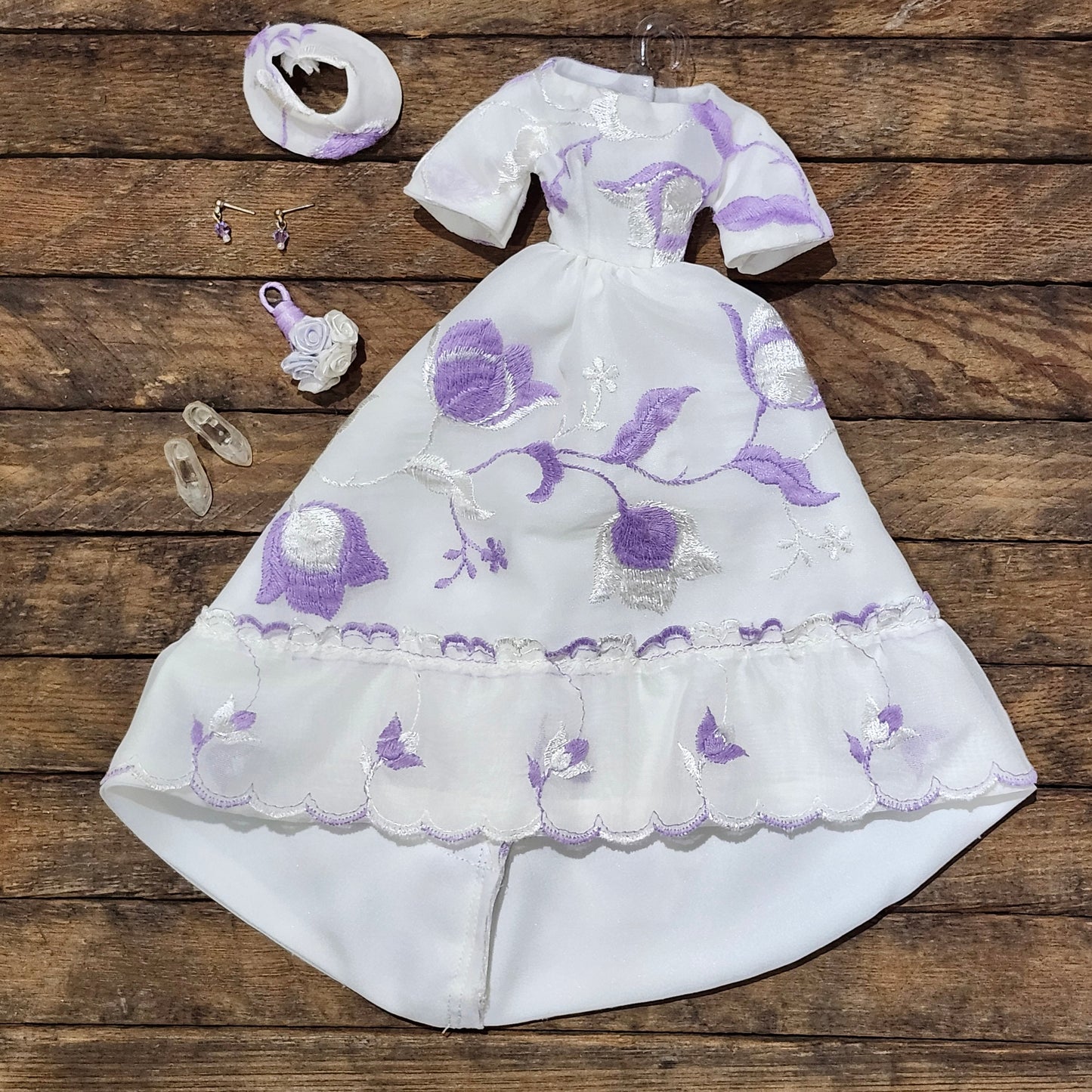 OOAK Lavender Dreams Wedding Gown for 11 1/2" female fashion dolls
