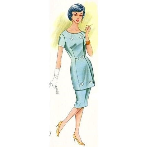 HCC #9 PDF Pattern for 11 1/2" female fashion doll, Fitted Long Suit with Curved Front