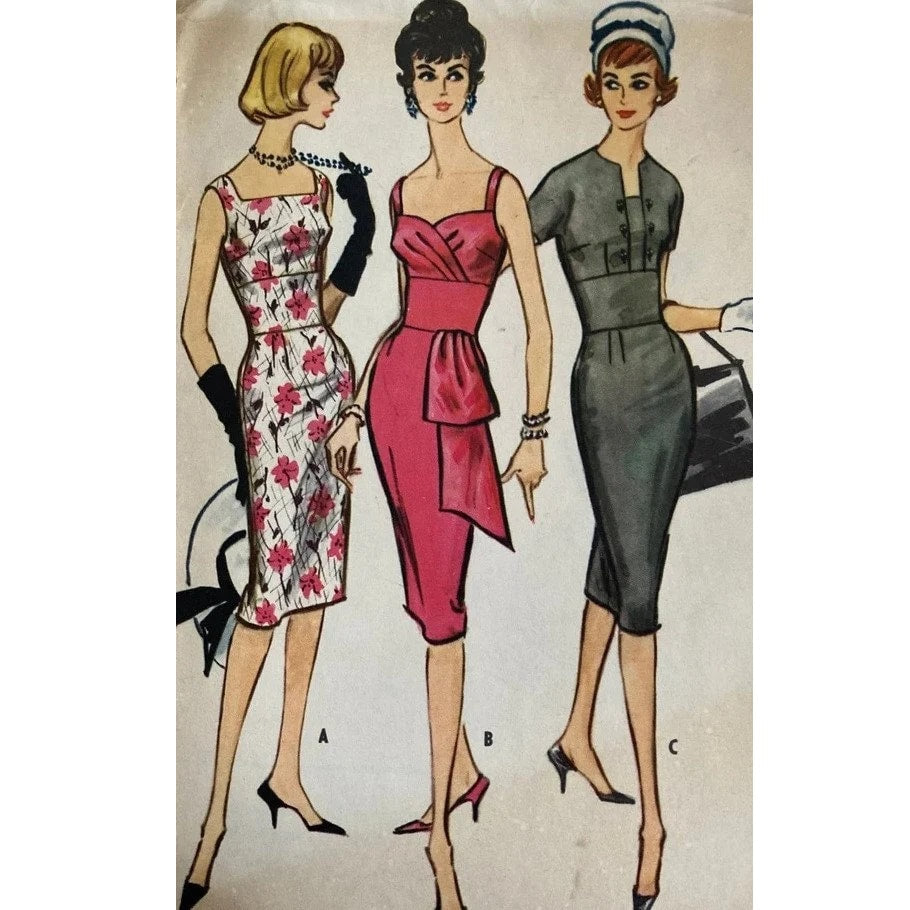 HCC #29 PDF Pattern for 11 1/2" female fashion doll, midriff dress with 3 bodice styles and one basic skirt