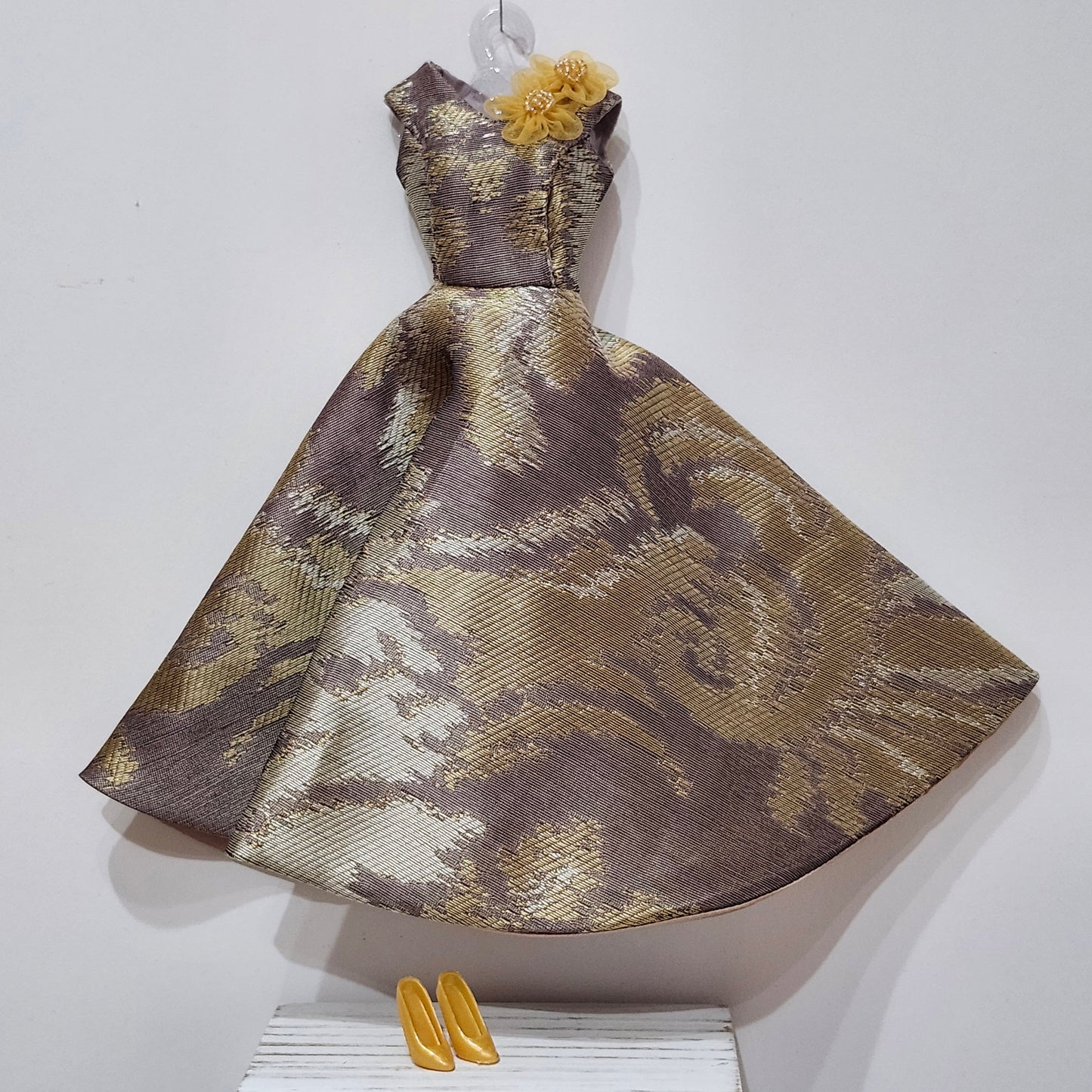 Purple and Gold Gown for 11 1/2" female fashion dolls