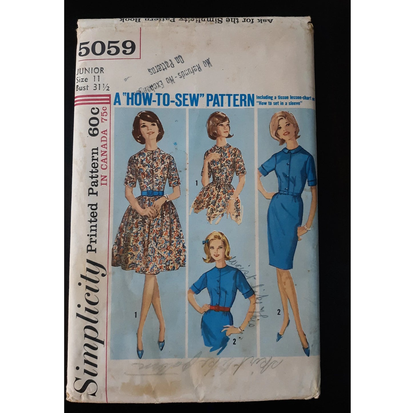 Simplicity 5059 (11) juniors dress pattern, cut, complete