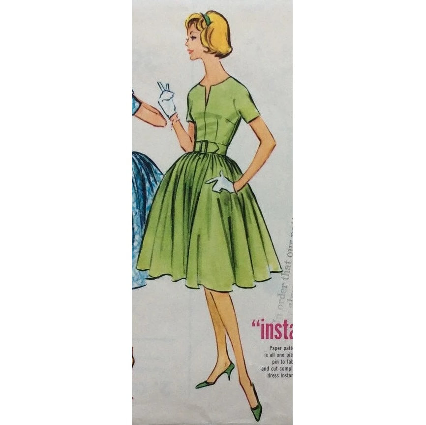 HCC #37 PDF Pattern for 11 1/2" female fashion doll, split neck dress with full gathered skirt