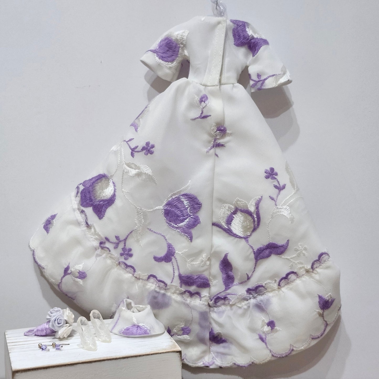 OOAK Lavender Dreams Wedding Gown for 11 1/2" female fashion dolls