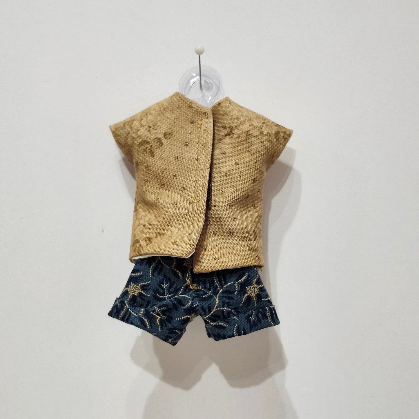 Brown and Blue Shorts Set for 9" girl fashion dolls