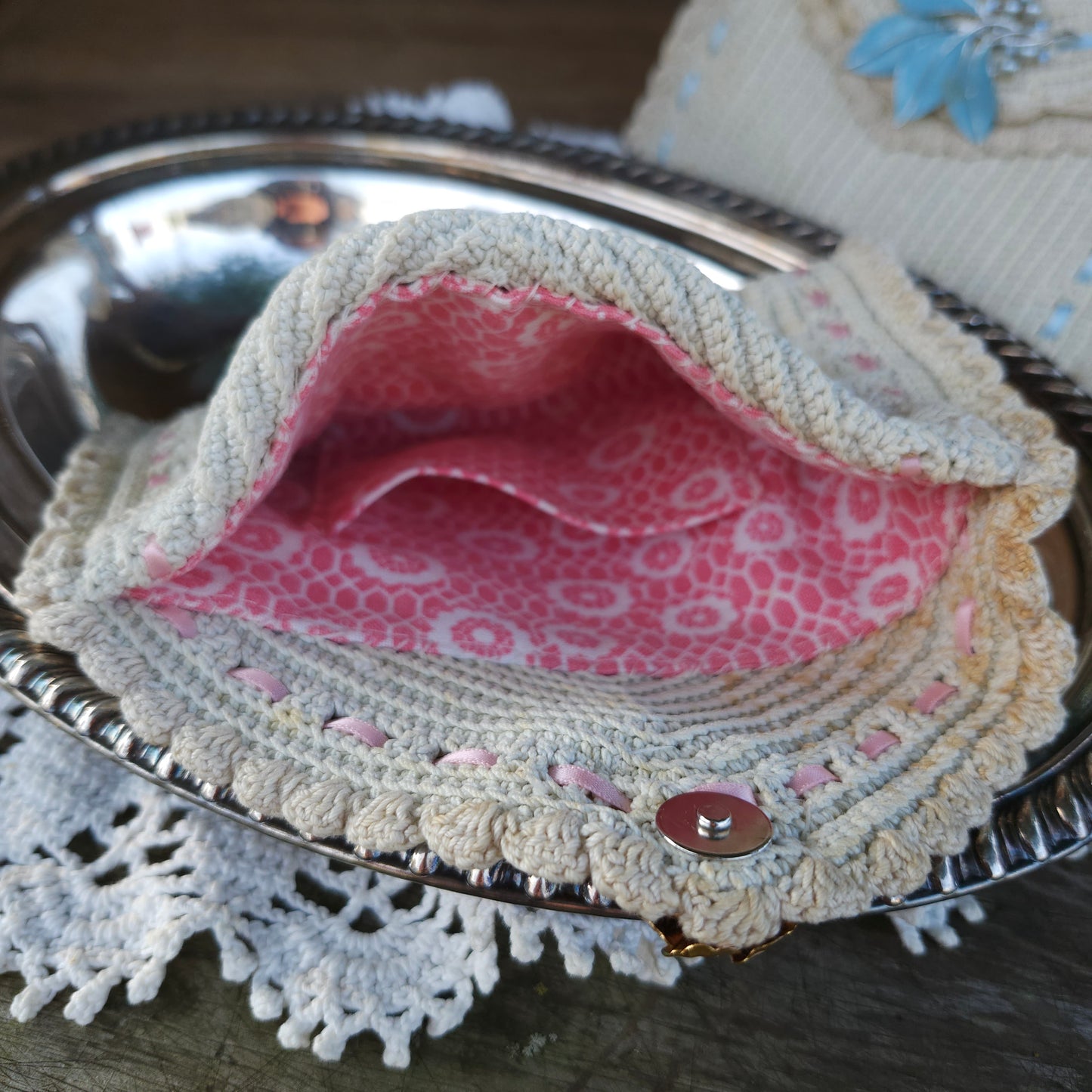 Vintage Doily Handmade Purse