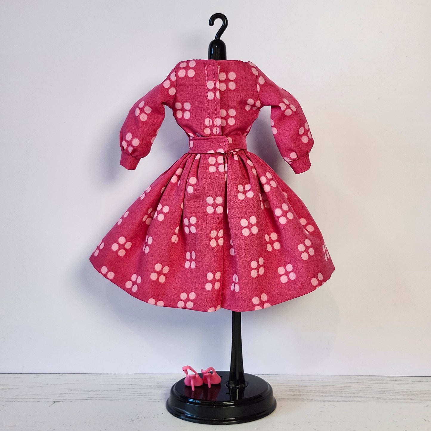 Pink Dots Scoop Neck Dress for 11 1/2" fashion dolls