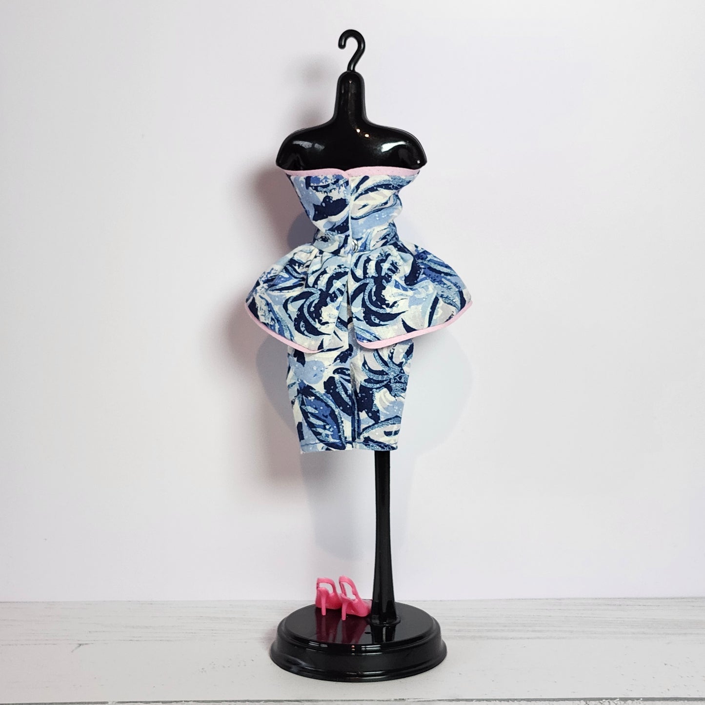 Blue Floral Peplum Outfit for 11 1/2" fashion dolls