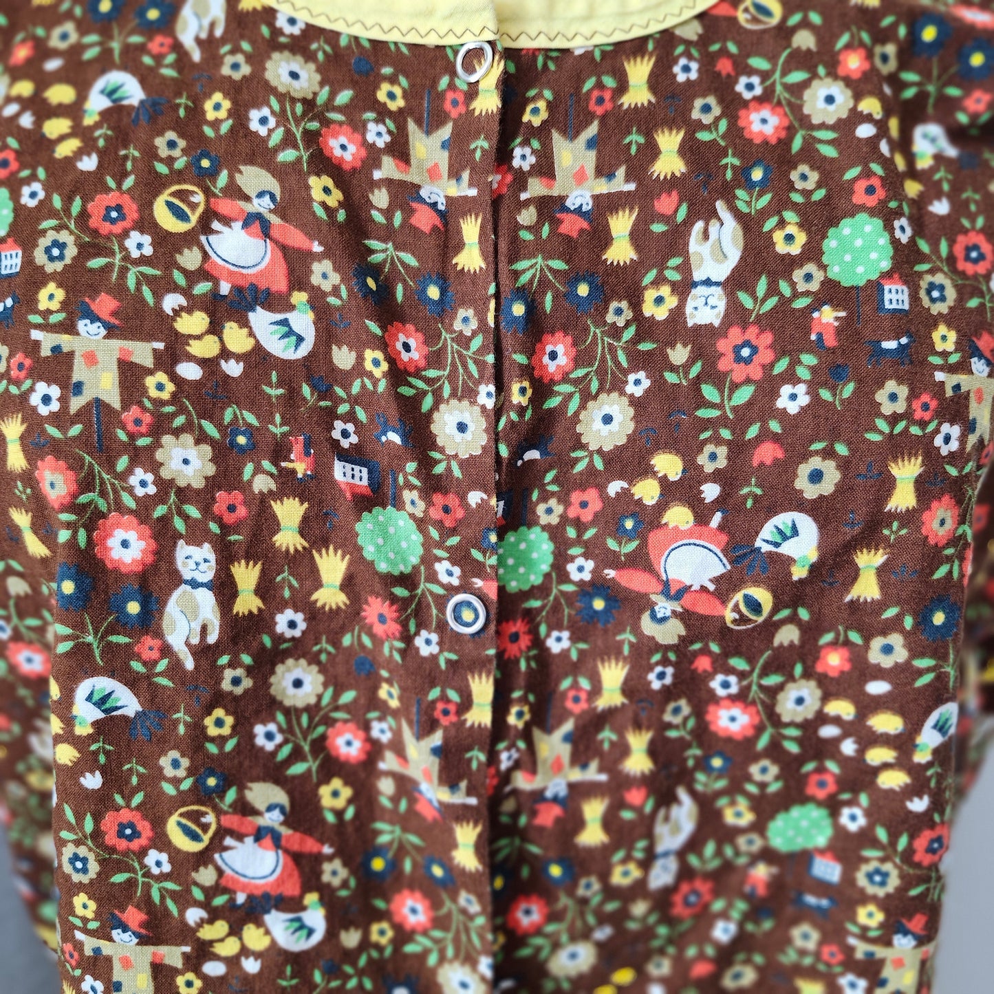 Brown Fall Print Vintage Smock/Cobblers Apron