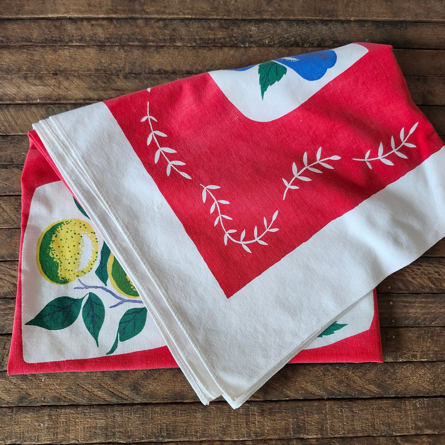 Colorful Fruits Vintage Tablecloth