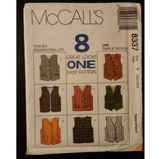 McCall's 8337 (Xsm-sml) children's vest pattern, uncut
