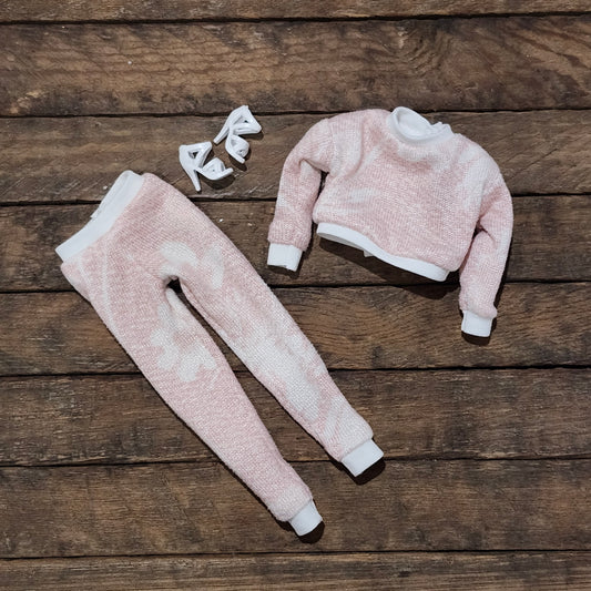 Pink Floral Joggers Set for 11 1/2" fashion dolls