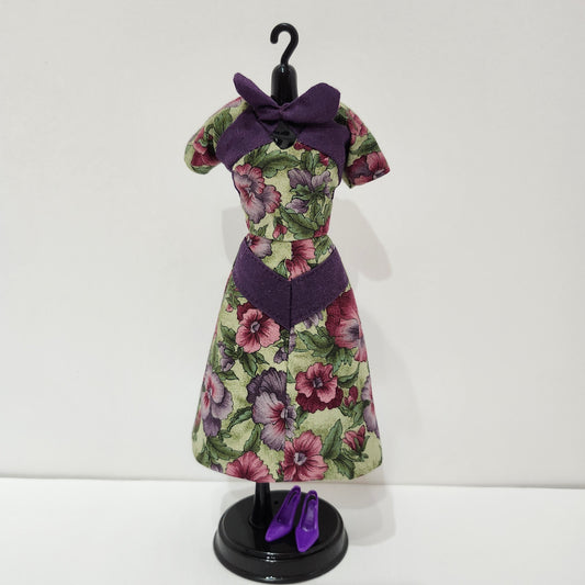 Pansies V Front Dress for 11 1/2" female fashion dolls