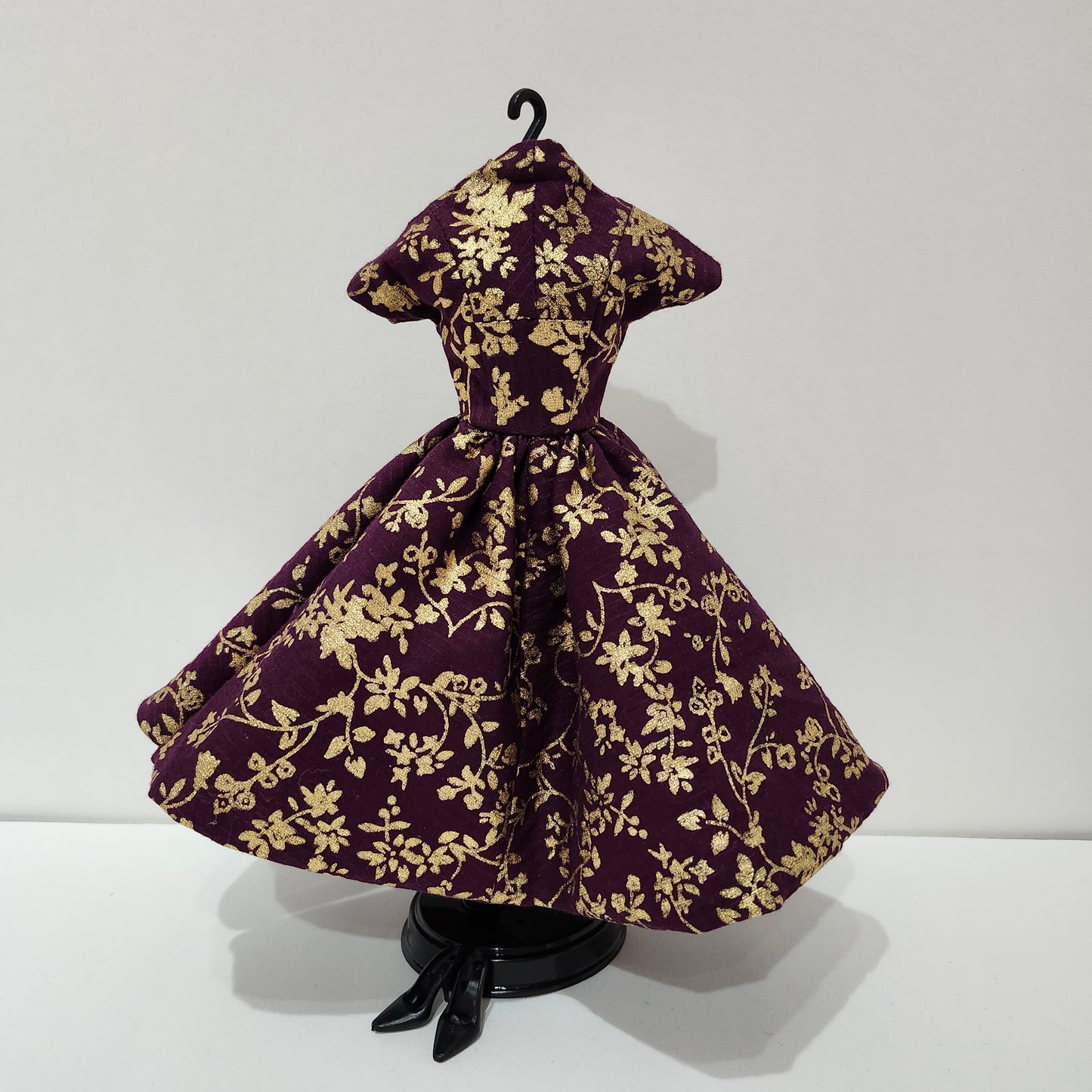 Purple and Gold Party Dress for 11 1/2" fashion dolls