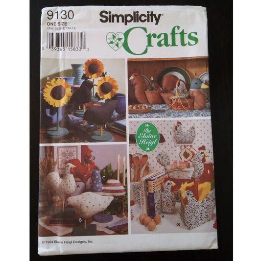 Simplicity Crafts 9130 decorative bird and sunflower accessories pattern, uncut