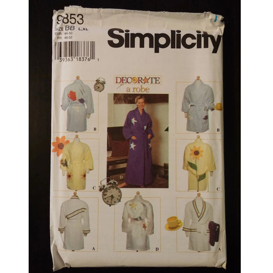 Simplicity 9853 (L, XL) misses robe pattern, uncut