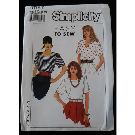 Simplicity 9587 (6-14) misses' pullover top pattern, uncut