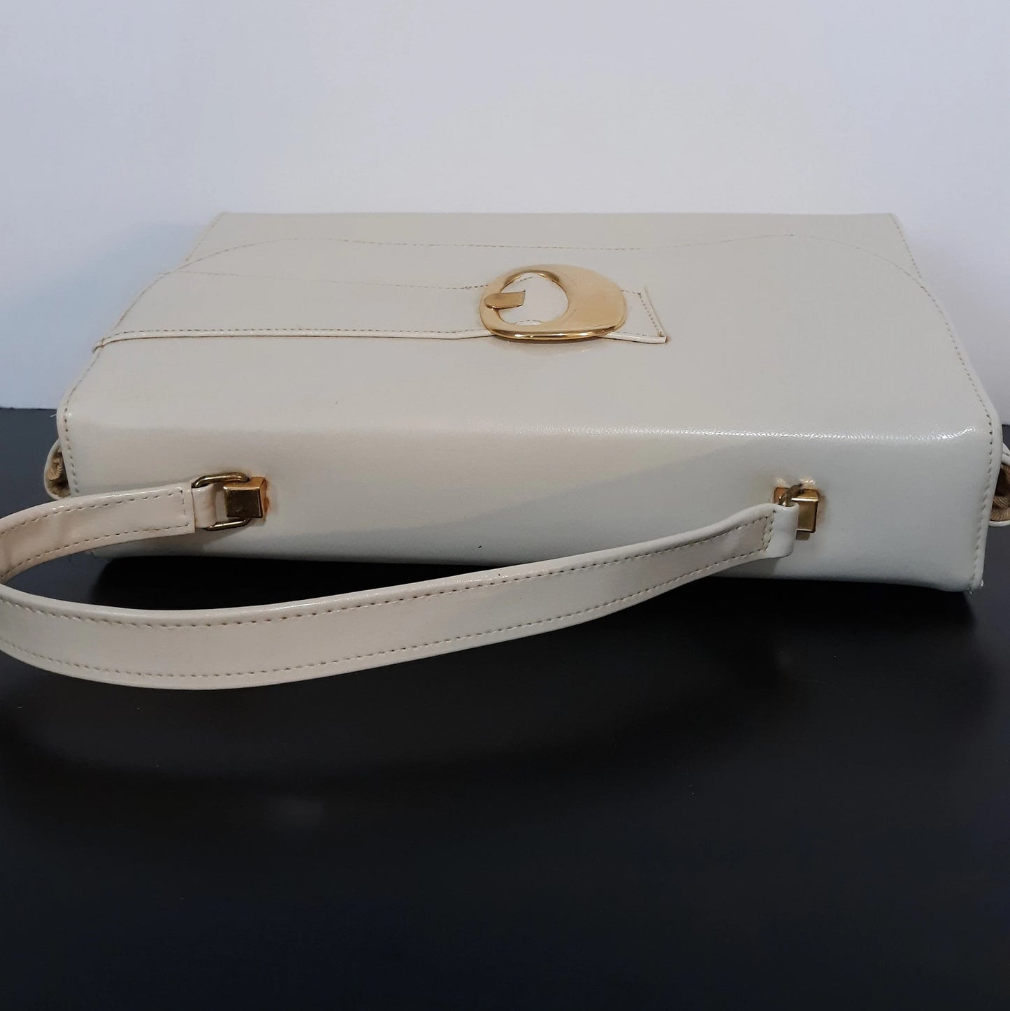 Vintage Cream and Gold Miss America by Smartaire Handbag