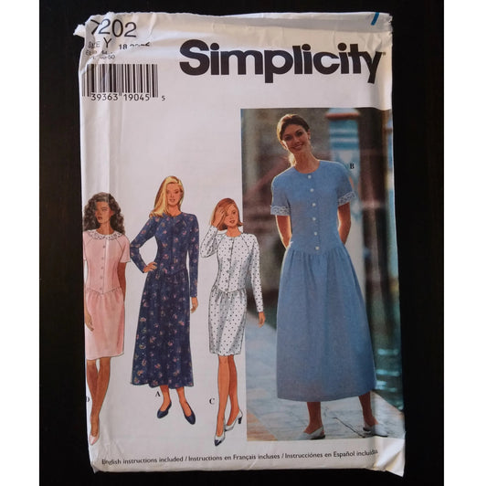 Simplicity 7202 (18-20-22) misses'/petite dress pattern, uncut