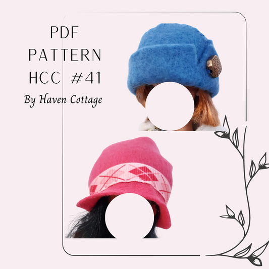 HCC #41 PDF Pattern for 11 1/2" female fashion doll, 1920's style hat in two styles *hat pattern only*