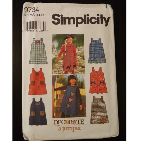 Simplicity 9734 AA(3-4-5-6) child's decorated jumper pattern, uncut